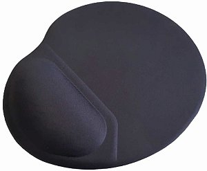 Mouse Pad Ergonomico Apoio com Silicone Gel Formato Gota Tecido Preto