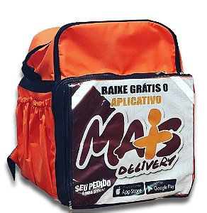 Kit 5 Capas - Mochilas Bag Térmicas Delivery de Pizza - Reforçada Laranja - (MAIS DELIVERY)