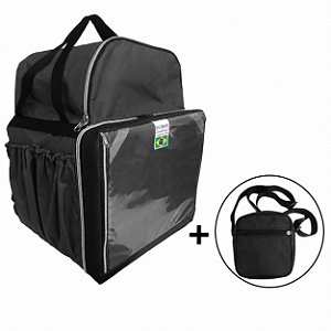 Bag Motoboy Reforçada -Impermeavel 45LT - Preta Extra Reforçada + Shoulder Bag Preta - Disponivel apenas para esse anúncio