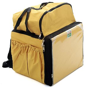 Mochila Bag Térmica Delivery Aplicativos Com Isopor Laminado - Amarela