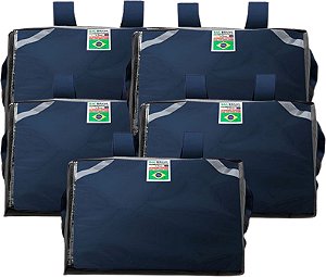Kit 5 Capas Mochilas Bag Térmicas Delivery de Pizza - Reforçada Azul Marinho