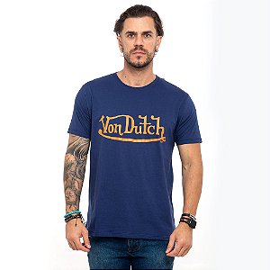 Camiseta Von Dutch logo signature marinho