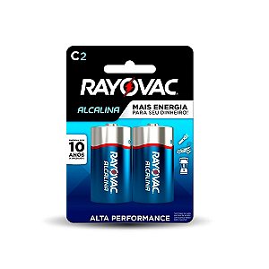Pilha Alcalina Rayovac C (média) - 1 Cartela com 2 Pilhas