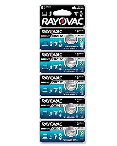 Pilha Rayovac Eletrônica CR2032 - Blister com 5 Pilhas