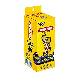 Pilhas Zinco Rayovac AA4 (pequena) - Tubo com 48 Pilhas