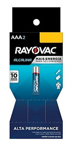 Pilha Alcalina Rayovac AAA2 - Tubo com 16 Cartelas de 2 pilhas (32 pilhas)