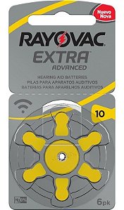 Bateria Auditiva Rayovac Tamanho 10 - Cartela c/6unid