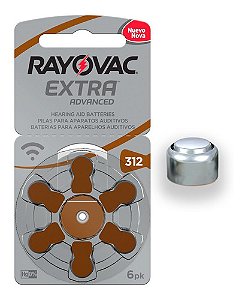 Bateria Auditiva Rayovac Tamanho 312 Cartela c/6unid