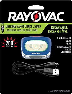 Lanterna Recarregável Rayovac Mãos Livres Usb 200 Lumens