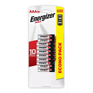 Pack Pilha Energizer Alcalina Max Aaa16 - 16 Pilhas