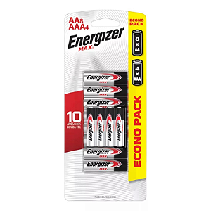 PACK PILHAS ENERGIZER MAX AA8+AAA4