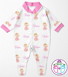 Saída de maternidade personalizada ursinha realeza
