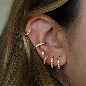 Argolinha Zircônia Cravejada