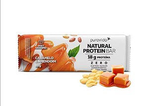 UN BAR CARAMELO E AMENDOIM 60G - PURAVIDA