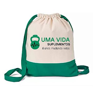 MOCHILA 100% ALGODÃO  - UMA VIDA SUPLEMENTOS