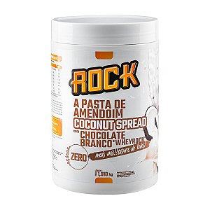 PASTA DE AMENDOIM - chocolate branco com coco (1KG) -  ROCK PEANUT