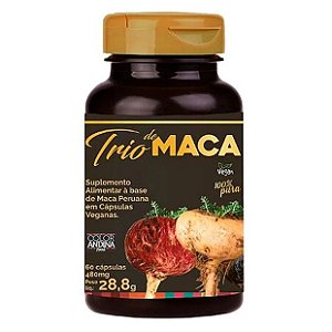 Maca Trio Peruana (Amarela + Red + Black), Veg, (60 Caps) - Color Andina