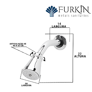 Ducha Chuveiro Articulado Metal Para Aquecedor Solar e Gás