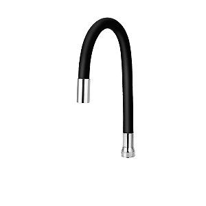 Tubo Gourmet Color Flexível Preto Para Torneira De Cozinha