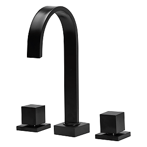 Torneira Misturador Mesa Para Banheiro Lavatório Preto Luxo
