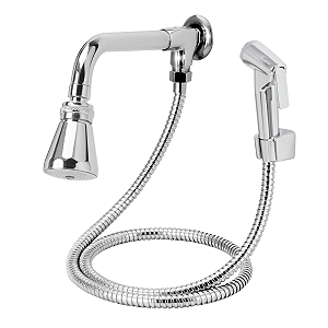 Chuveiro metal ducha articulada c/ desviador  e gatilho abs