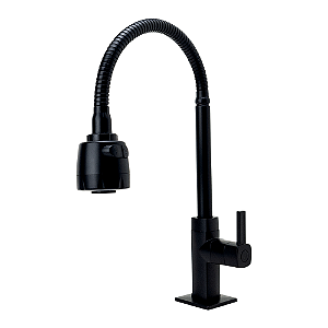 Torneira Cozinha Preta Luxo Mesa Gourmet Com Chuveirinho Black 2 Jatos ABS