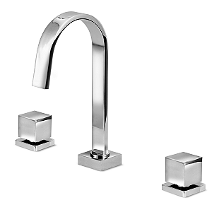 Torneira Misturador de Banheiro Mesa Quadrado Luxo Metal Cromado 1/4 de Volta