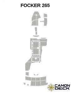 Piso Náutico EVA Premium Sob Medida - Lancha Focker 265 Cabinada| Camon Deck