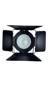 PAR LED COB 200 INDOOR BQ/BF C/ BARNDOOR CASE COM 8