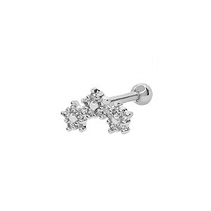 Piercing florzinhas Prata 925
