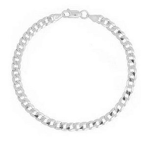 Pulseira Groumet masculina 7 mm x 21 cm Prata 925