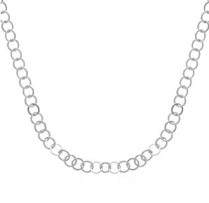 Corrente choker elos círculos 45 cm Prata 925