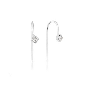 Brinco gancho zircônia cristal Prata 925