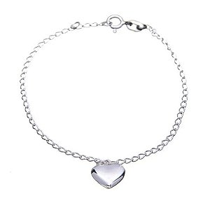 Pulseira pingente coração cheio Prata 925