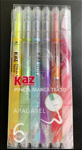 MARCA TEXTO APAGAVEL KAZ COM 6 CORES