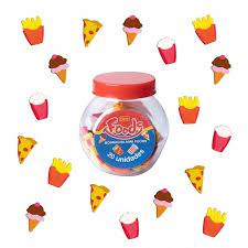 POTE DE MINI BORRACHAS FOODS TILIBRA