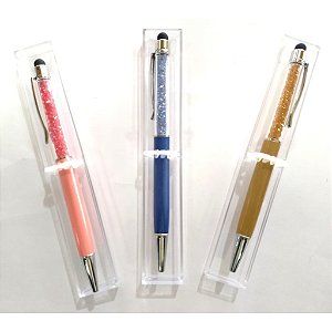 CANETA ESFEROGRAFICA + TOUCH LUXO CRISTAL KAZ