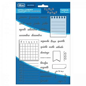 CARTELA CARIMBOS TRANSPARENTES CALENDÁRIO TILIBRA