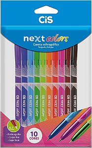 CANETA ESFEROGRAFICA NEXT COLORS COM 10 CORES