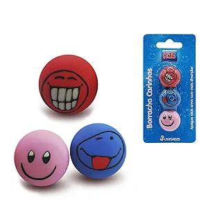 BORRACHA FANTASIA BOLA CARINHAS COM 3 UN