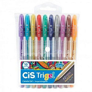 CANETA CIS TRIGEL 10 CORES METALICAS