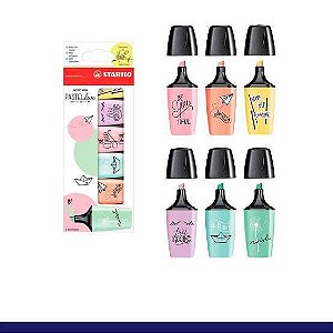 MARCA TEXTO STABILO BOSS MINI PASTEL COM 6 UN