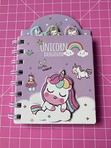 MINI CADERNINHO DE UNICORNIO