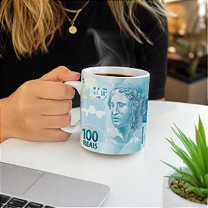 Caneca Nota de 100 Reais Personalizada – Presente Criativo 325ml