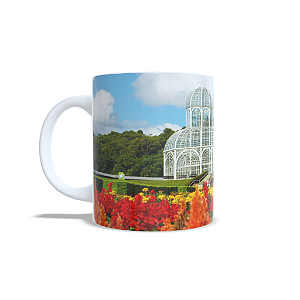 Caneca em cerâmica Lembrança de Curitiba - Jardim Botânico