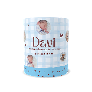 Caneca Personalizada Com Fotos Rostinho Do Bebê - Azul