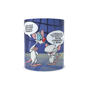 Caneca Personalizada Pink e o Cérebro Cerâmica 325ml