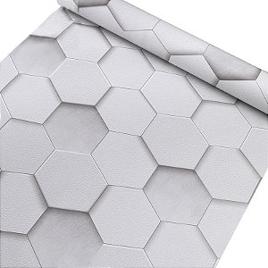 10 Metros Papel De Parede Adesivo Lavável Vinílico Modelo Hexágono