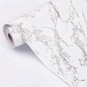 10 Metros Papel De Parede Adesivo Lavável Vinílico Modelo Mármore Branco