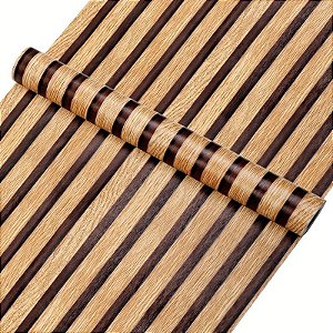 10 Metros Papel De Parede Adesivo Lavável Vinílico Modelo Ripado V1